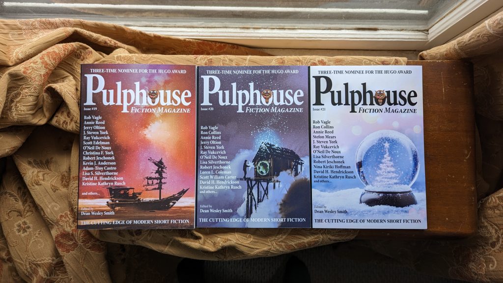 Issues 19, 20, and 21 of Pulphouse Fiction Magazine