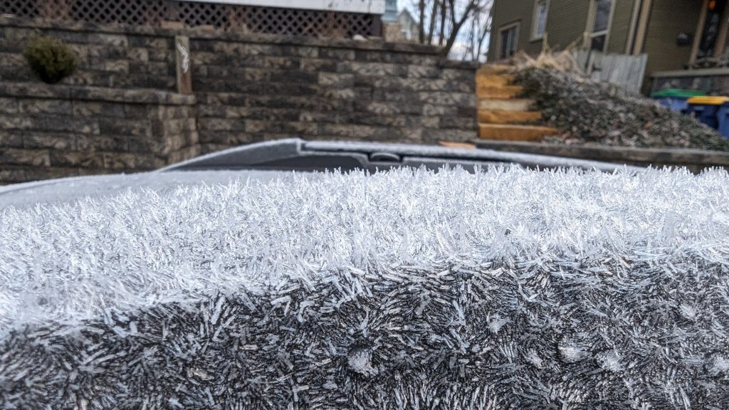 Frost on a car.