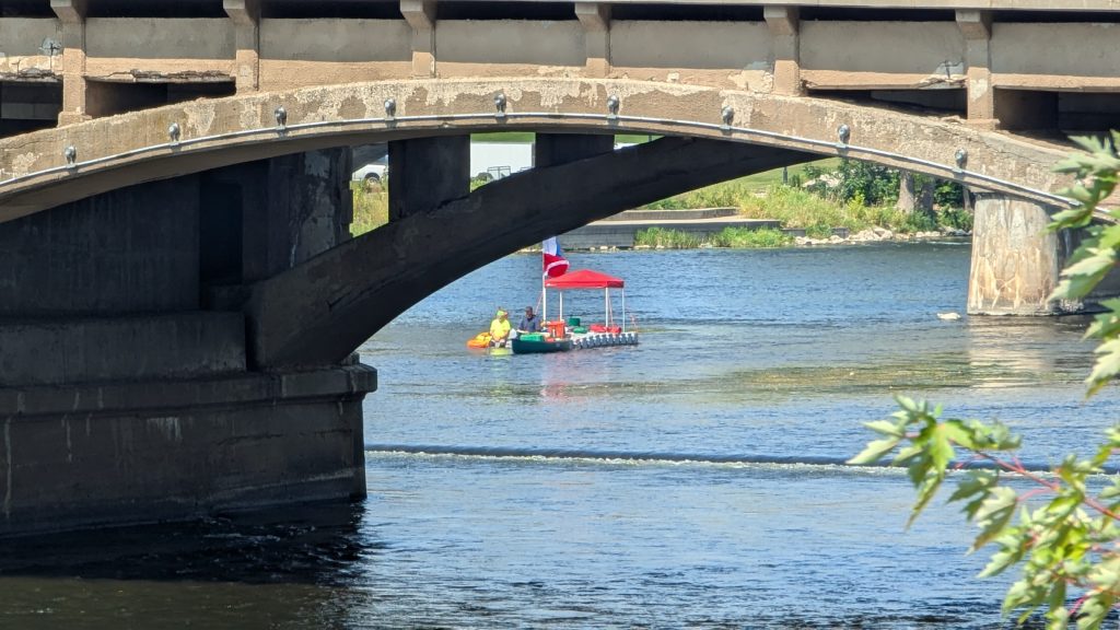 Something on the Grand River in downtown Grand Rapids, Michigan