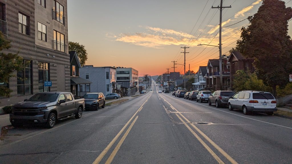 Dawn over Michigan Street